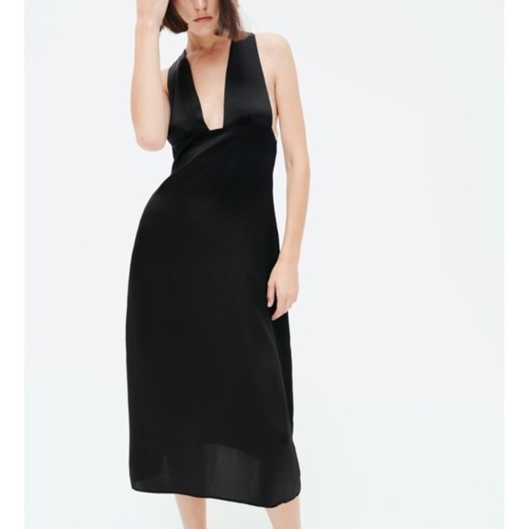 ZARA Cross Back Silk Dress BNWT - Picture 1 of 6